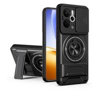 SORAKA Case for realme P3 5G with Stand,Window Push Lens Protection PC and TPU Dual Layer Cover compatible with Magnetic Car Phone Mount Black