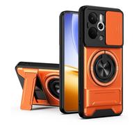 SORAKA Case for realme P3 5G with Stand,Window Push Lens Protection PC and TPU Dual Layer Cover compatible with Magnetic Car Phone Mount Orange