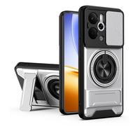 SORAKA Case for realme P3 5G with Stand,Window Push Lens Protection PC and TPU Dual Layer Cover compatible with Magnetic Car Phone Mount Silver