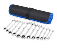 SORAKO Ratchet Wrench Set, Ring Spanner Set, 8-19 mm, 12 Pieces Combination Spanner for Bicycle Repair, Car Repair