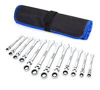 SORAKO Ring Spanner Set 12 Pieces, Ratchet Wrench Set 8-19 mm Open-Ended Ring Spanner Set, Dual-Use Design Spanner Non-Slip Spanner Set