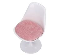 Sorandy 1:6 Doll House Elegant White Pink ABS Rotatable Office Chair for Doll House Room Box Decoration Player (Without Armrest)