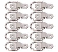 Sorandy 10 Pcs Trailers Hook D Ring, Tie Down Anchors Multifunction D Ring, High Strength Surface Mount with Secure Lock, Ideal for Safe Hauling (Silver)