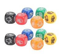 Sorandy 12Pcs Finger Guessing Game Dice Rock Paper Scissors Dice 6 Colors Durable Plastic for Various Games