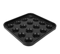 Sorandy 16 Holes Billiard Ball Tray Storage Holder for Billiard Room and Pool Tables, Durable Material, 25x25cm, Includes 1 Unit (Black)
