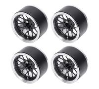Sorandy 2.2 Inch Hard Anodized Aluminum Alloy RC Wheel Rims for 1/10 RC Model, Good Heat Dissipation for Rugged Off Road Performance, Set of 4 for Applicable Scene: 1/10 Crawler (Black)