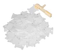 Sorandy 200Pcs Cross Stitch Winding Board Plastic Organizer for DIY Crafting and Sewing Projects, Durable Milky White Design