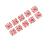 Sorandy 20pcs Dice Set, 6 Sided Transparent Dices, Rounded Corners Dice with Educational Use, Ideal for Board Games, Teaching Math & Educational Games (Transparent with Pink Spots)