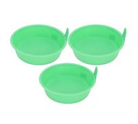 Sorandy 3 Pcs Livestock Feed Pan, Thickened PP Plastic Round Livestock Feeder Bucket with Handle, Large Capacity Feed Pan for Horses Dogs Cats Goats Chickens Ducks Geese
