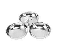 Sorandy 304 Stainless Steel Snack Plate, 3 in 1 Fruit Bowl Snack Dish, Durable Reusable Dishwasher Safe with No Metallic Taste for Home Kitchen Party Outdoor Camping (Type 1)