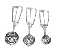 Sorandy 3Pcs Cookie Scoop Set, Small Medium Large Cookie Dough Scoop, 304 Stainless Steel Ice Cream Scooper with Anti Slip Ergonomic Handle for Home, Dessert Shop, Hotel, Restaurant