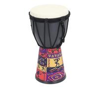 Sorandy 4" African Hand Drum Decorative Painted Design Portable Percussion Drum for DIY, Kids Beat for Daily Entertainment Black PVC Artificial Sheepskin