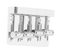 Sorandy 4 String Electric Bass Bridge, Heavy Thick Base Plate Through String Tailpiece for Extended Sound, with Adjustable Saddles Hex Wrench, for J Bass and More (Silver)