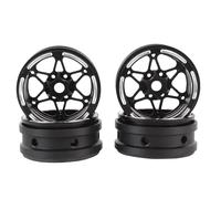 Sorandy 4PCS Beadlock Wheels, Ultra Lightweight Aluminum Alloy Rims, Black Electrophoresis Oxidation Wheels, Ideal for 1/10 RC Crawler Car, 1.9inch