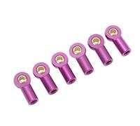 Sorandy 6Pcs Aluminum Alloy Rod Tie Rod End Ball Head Joint, Lightweight High Accuracy RC Car Part, Fine Workmanship Ball Joint with Strong Construction, Ideal for 1/10 RC Car & HSP Axial (Purple)