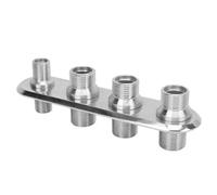 Sorandy AC Bulkhead Hose Fitting Reliable Aluminum Alloy Connector for Chevelle and Fit for Willys Aero - 4 Port Silver - Easy to Use 1 X AC Line Fitting