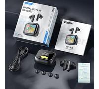 Sorandy AI Translation Earbuds, BT5.4 Wireless Headphones, Full Color Touch Screen Earbuds with ANC ENC Noise Cancellation & 0.06s Low Latency, Ideal for Business Travel (Black)