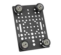 Sorandy Aluminum High Strength Gantry Plate Black Anodized Printer Linear Universal Guide for Milling Machine, Durable for 20mm-80mm Applications (Board with 4 Plastic Pulleys and Bearings)