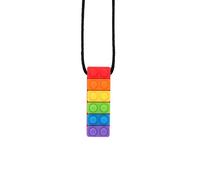 Sorandy Building Block Shape Teether Necklace Chewable Pendant Necklace for Autism Blue (#1)