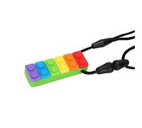 Sorandy Building Block Shape Teether Necklace Chewable Pendant Necklace for Autism Blue (#2)