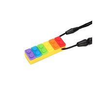 Sorandy Building Block Shape Teether Necklace Chewable Pendant Necklace for Autism Blue (#5)