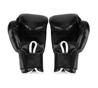 Sorandy Child Boxing Gloves Durable PU Material for Muay Thai Kickboxing Sparring Red Black Blue 1 Pair 3-12 Years Old (black gloves palms)