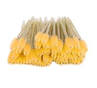 Sorandy Disposable Nylon Makeup Brush Mascara Wands Eyelash Eyebrow for Travel 50pcs Pink Purple Green Black (Yellow)