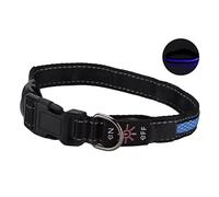Sorandy Dog Luminous Collar, Reflective LED Collar for Dogs with USB Rechargeable Battery, Polyester Dog, Steady Fast Slow Flashing Modes (S)
