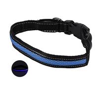 Sorandy Dog Luminous Collar, Reflective LED Collar for Dogs with USB Rechargeable Battery, Polyester Dog, Steady Fast Slow Flashing Modes (XL)