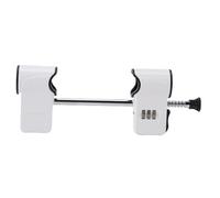 Sorandy Double Door Locking Device, 3 Digit Password Retractable Rod Alloy Steel French Door Lock Security Barricade, Keyed Extra Lock Safety U Shaped Bar Prevent Kick