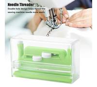 Sorandy Durable Hand Needle Threader Insertion Tool for Machine Sewing, Double Hole Design for Easy Threader, Lightweight Plastic Tool for Trouble-Free Sewing, Green 1pc