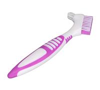 Sorandy False Teeth Cleaning Brush Durable Double Sided Denture Toothbrush for Effective Cleaning of Partial and Complete Dentures
