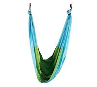 Sorandy Fitness Yoga Hammock, Aerial Hanging Grip Inversion Swing Sling, Premium Nylon Fabrics, Suitable As Yoga Hammock, Swing Chair (Sky blue fruit green)