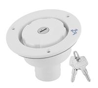 Sorandy Gravity Water Inlet Locking Cap with 2 Keys for RV and Motorhome 1.18-1.57in Door Thickness White Durable Plastic