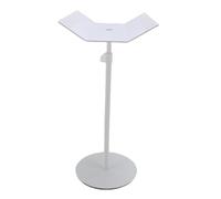 Sorandy Hair Extension Holder Stand, Adjustable Height Double Sided Braiding Hair Rack Standing Acrylic Iron for Barber Shop with Thickened Base for Salon Home (White)