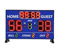 Sorandy High Brightness LED Baseball Scoreboard, 12 Digit Super Bright Scoreboard, 5 Adjustable Brightness Levels with 150ft Visibility, Ideal for Clear Day Night Outdoor Game