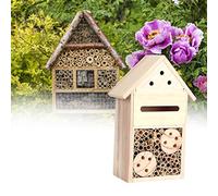 Sorandy House Natural Room Bee Shelter Nesting Box Garden Decoration 8.3x6.1x3.5in for Attracting Beneficial and Observing Nature Lovers (B)