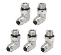 Sorandy Hydraulic Adapter Fitting Carbon Steel 90 Degree Elbow Hydraulic Fitting 1 4 Inch 37 Degree Male to SAE ORB Male 42 MPa for Valves Pumps Cylinders Manifolds