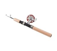 Sorandy Ice Fishing Rod Set, Portable Telescopic Fishing Pole, Metal Ceramic Guide Rod with EVA Grip, Ideal for Winter, Blue (Red)