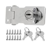 Sorandy Keyed Hasp Lock Zinc Alloy Security Twist Knob Latch for Cabinets Drawers Mailboxes 2.5in 2 Packs