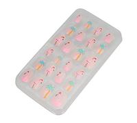 Sorandy Kids Cartoon Pattern False Nails Bright and Charming Full Cover Artificial Nails for Children 24pcs ABS Material (04)