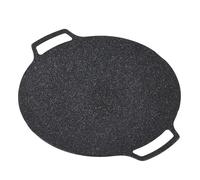 Sorandy Korean Grill Pan, Nonstick Round BBQ Griddle, Double Handle Gas Stove Griddle, Ideal for Indoor Outdoor Grilling