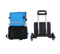 Sorandy Large Cleaning Caddy, 35L Housekeeping Tool Backpack with Stair Climbing Pull Bar, Cleaning Supplies Organizer for Cleaners, Housekeepers, Housework (Blue)