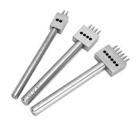 Sorandy Leather Craft Hole Punching Set with Steel Spacing Punch Tool for Neat Holes in Leather, for Carving Artists, 3PCS Belt Puncher for Products (Steel)