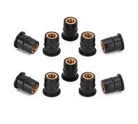 Sorandy M6x0.8mm Captive Brass Well Nut, Premium Rubber, Easy Installation, for Motorcycle Windscreen Replacement, 10PCS