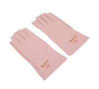 Sorandy Manicure Protection Gloves Fine Stitching UV Protection Nail Art Gloves for Cooler Hands, Suitable for Nail Gel Drying, Medium Size Fiber Cotton (Pale Pinkish Grey)