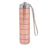 Sorandy Metal Weekly Case 7 Days Aluminum Alloy Tablets Box Stylish Rose Gold for Travel Camping Aluminum Alloy & Rubber Seals