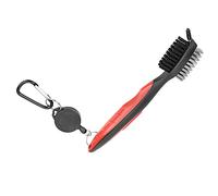 Sorandy Multifunctional Club Brush, Ergonomic Design with Nylon and Steel Bristles for Effective Cleaning of Clubs and Shoes, (Red)