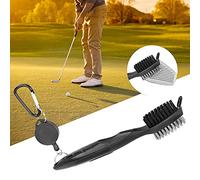 Sorandy Multifunctional Club Brush, Ergonomic Design with Nylon and Steel Bristles for Effective Cleaning of Clubs and Shoes, (Black)