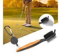 Sorandy Multifunctional Club Brush, Ergonomic Design with Nylon and Steel Bristles for Effective Cleaning of Clubs and Shoes, (Orange)